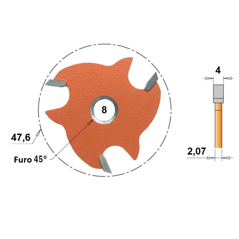 Fresa Circular para Ranhura HW Ø47,6x4mm - marca CMT - Cód. 823.340.11